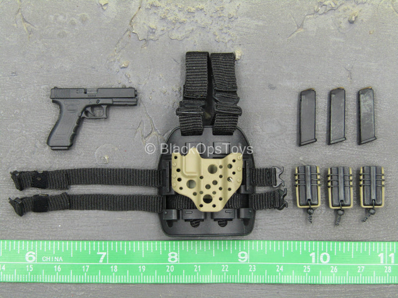 Load image into Gallery viewer, The Mercenary - 9mm Pistol w/Drop Leg Holster &amp; Mag Set
