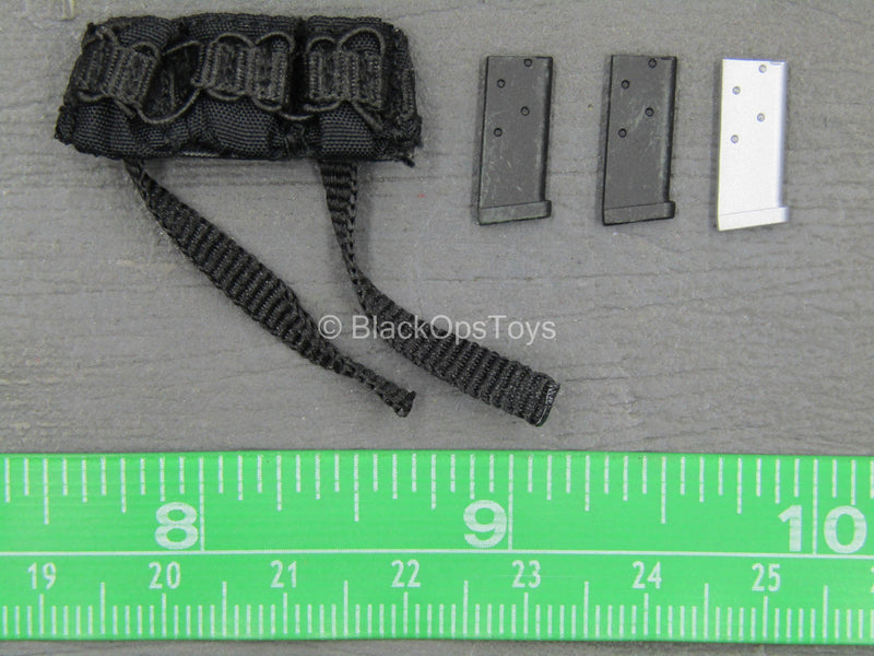 Load image into Gallery viewer, The Mercenary - Black MOLLE Triple Cell Pistol Mag Pouch w/Mags
