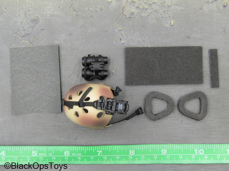 Load image into Gallery viewer, Operation Red Wings Sniper - Desert Camo Helmet w/NVG Set
