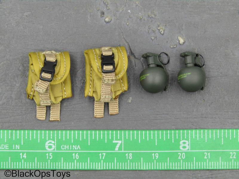 Load image into Gallery viewer, Operation Red Wings Corpsman - Frag Grenade w/Tan MOLLE Pouch (x2)
