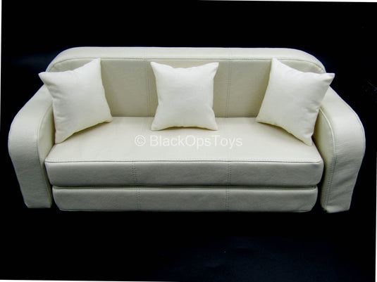 Pulp Fiction - Vincent - White Leather-Like Couch