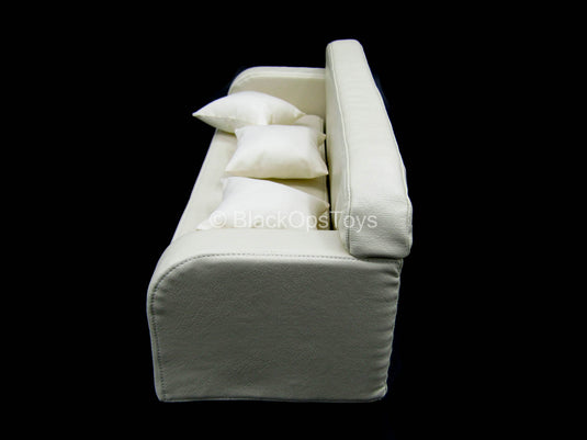 Pulp Fiction - Vincent - White Leather-Like Couch