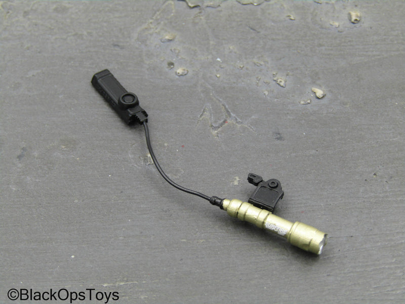 Load image into Gallery viewer, SMU Tier 1 Op. Part XI - Gold Like Tac Light w/Pressure Switch
