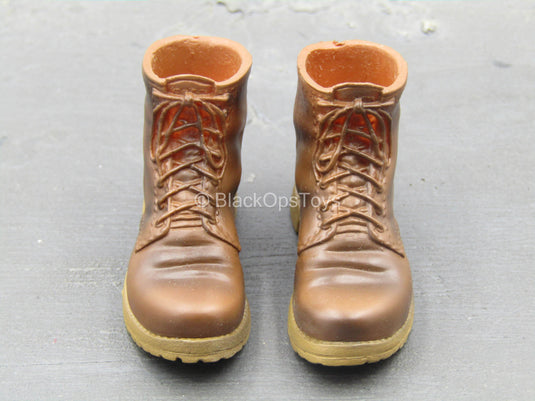Lucius Fox - Brown Boots (Peg Type)