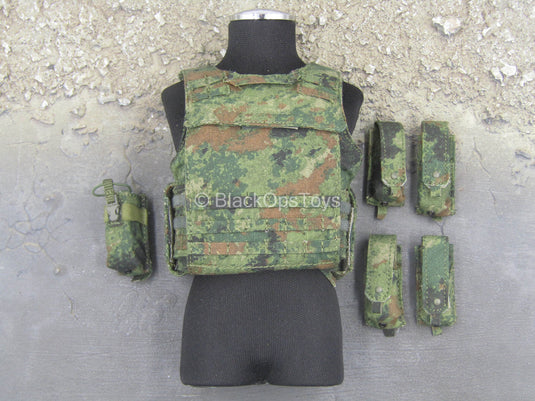 People's Liberation Army - Type 07 Camo MOLLE Plater Carrier w/Pouches