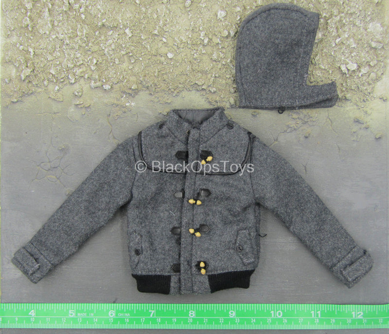 Load image into Gallery viewer, Cold Weather Wear - Grey Fleece Like Jacket w/Removable Hood
