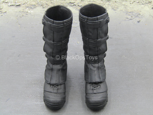 Ninja Warrior - Black Armored 2-Part Boots (Peg Type)