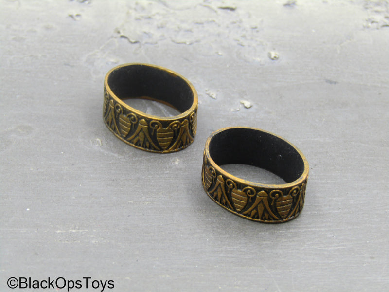 Load image into Gallery viewer, Ramesses The Great Black Ver - Black &amp; Gold Like Bicep Arm Bands
