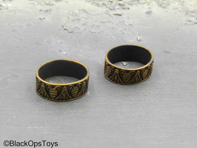Load image into Gallery viewer, Ramesses The Great Black Ver - Black &amp; Gold Like Bicep Arm Bands
