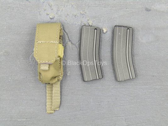 Iraq SOF - SAW Gunner - Tan 5.56 Magazine Holster w/5.56 Mag (x2)