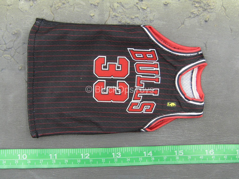 Scottie Pippen - Chicago Bulls Black Pinstripe Jersey w/Shorts