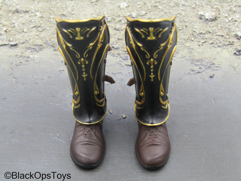 Load image into Gallery viewer, Empire Legion Tyrant - Brown Boots w/Metal Shin Guards (Peg Type)
