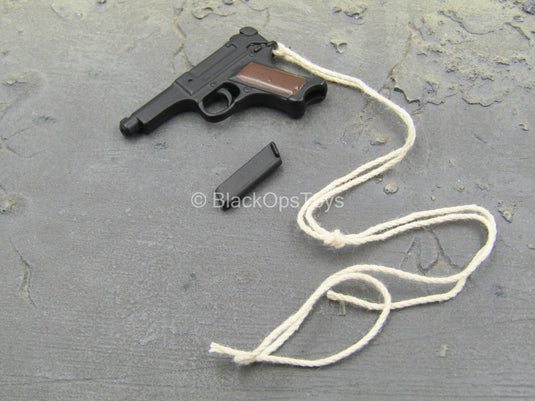 WWII - Battle Of Philippines - Metal Pistol w/Leather-Like Holster