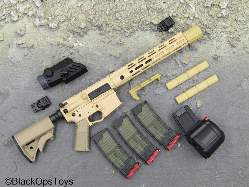 Load image into Gallery viewer, Task Force 58 CPO Erica Storm - Tan 5.56 Rifle w/Drum Mag &amp; Attachments
