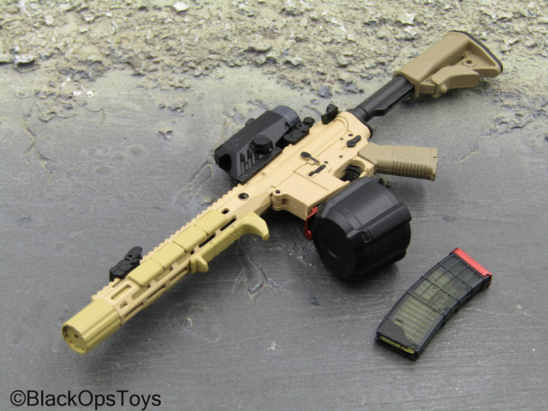 Load image into Gallery viewer, Task Force 58 CPO Erica Storm - Tan 5.56 Rifle w/Drum Mag &amp; Attachments

