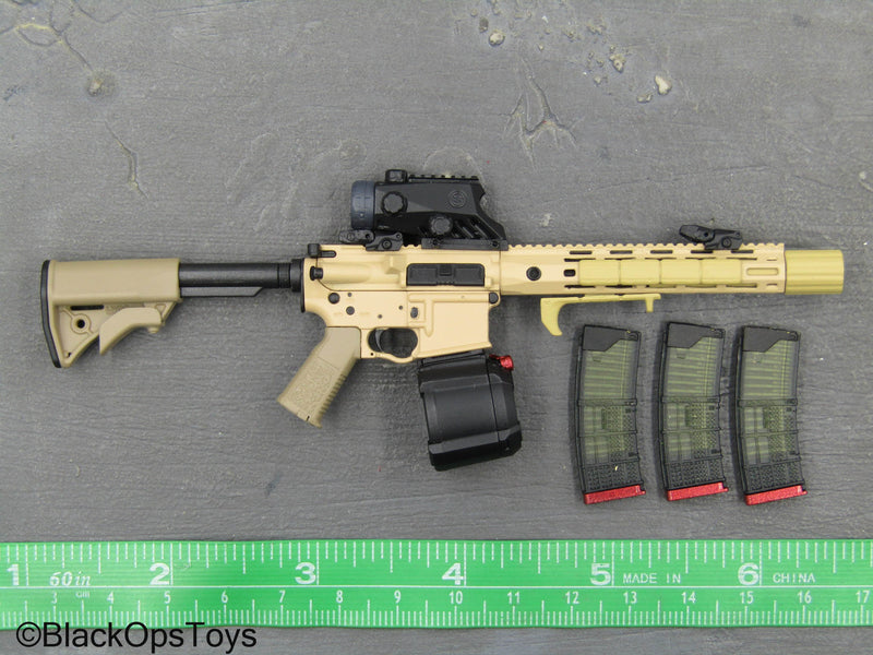 Load image into Gallery viewer, Task Force 58 CPO Erica Storm - Tan 5.56 Rifle w/Drum Mag &amp; Attachments
