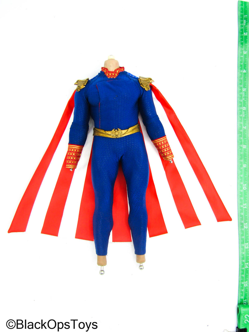 Load image into Gallery viewer, Homelander - Male Muscle Body w/Blue Uniform &amp; Striped Cape
