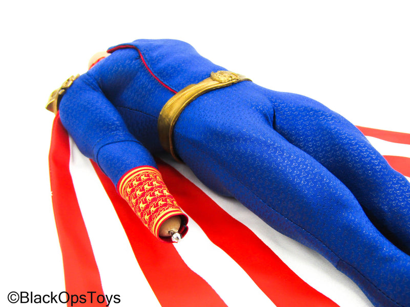 Load image into Gallery viewer, Homelander - Male Muscle Body w/Blue Uniform &amp; Striped Cape
