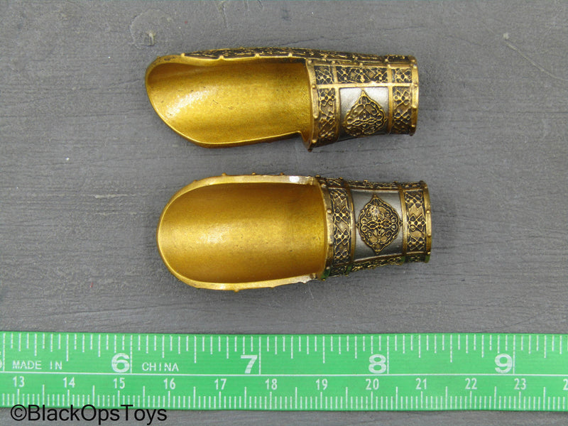 Load image into Gallery viewer, Ottoman Empire General - Metal Silver &amp; Gold Like Wrist Gauntlets
