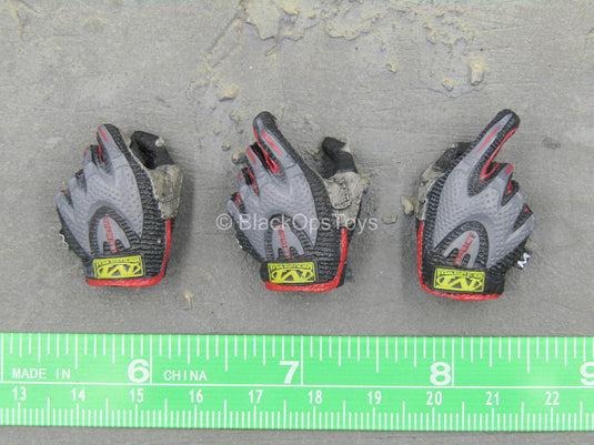 HAND - Grey & Red Right & Left Trigger Gloved Hand Set
