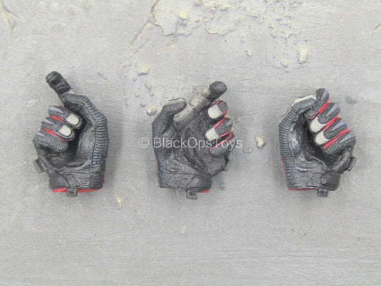 HAND - Grey & Red Right & Left Trigger Gloved Hand Set