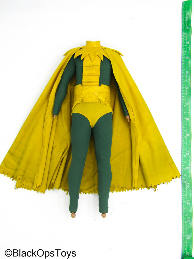 Load image into Gallery viewer, Classic Loki - Male Base Body w/Green &amp; Yellow Body Suit &amp; Cape
