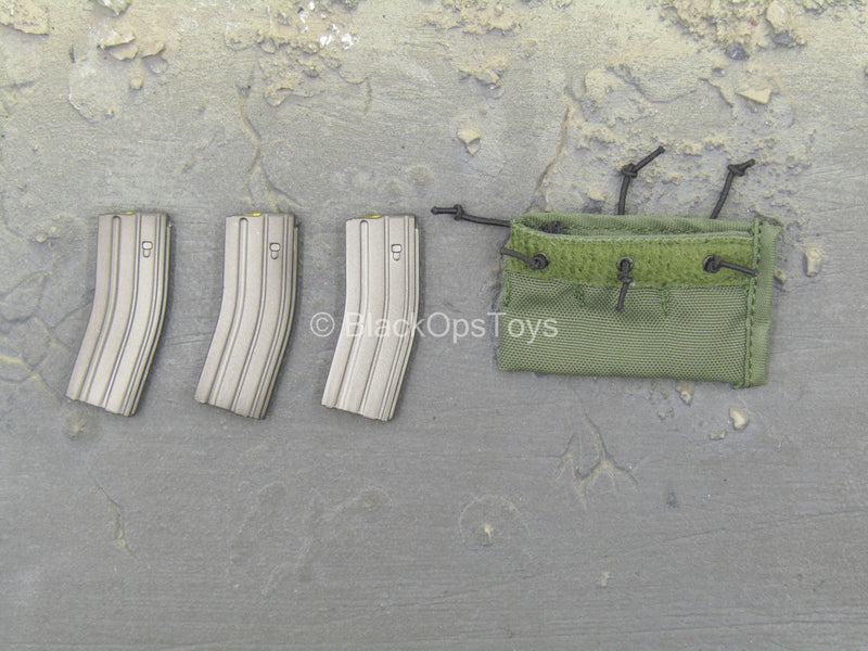 Load image into Gallery viewer, US NSWDG - Green AR Magazine Pouch w/Magazines (x3)
