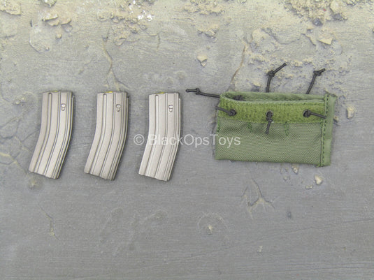 US NSWDG - Green AR Magazine Pouch w/Magazines (x3)