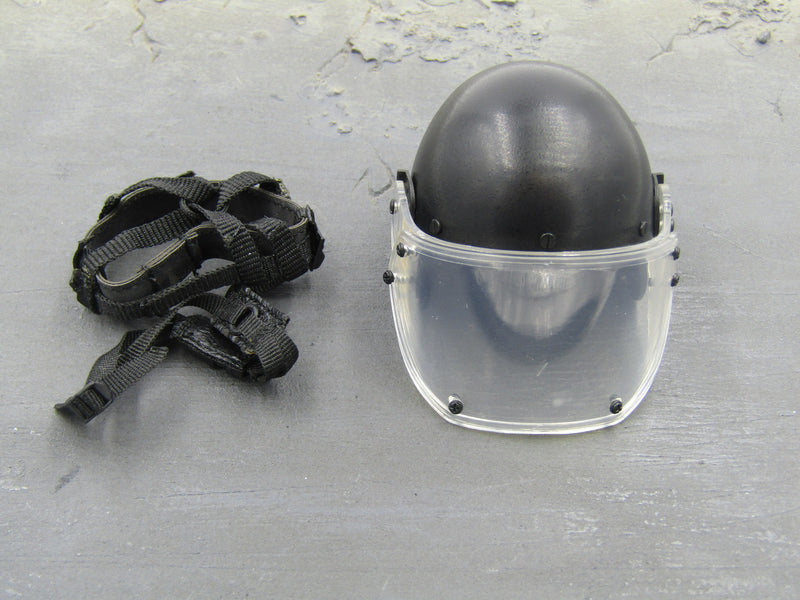 Load image into Gallery viewer, Spetsnaz FSB - Black Riot Helmet w/Adjustable Visor
