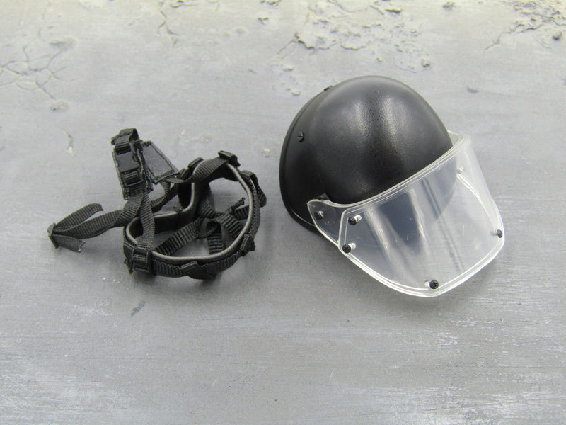 Load image into Gallery viewer, Spetsnaz FSB - Black Riot Helmet w/Adjustable Visor
