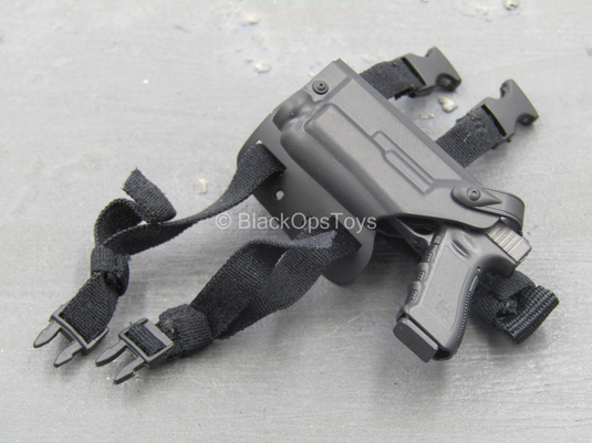 US Army Pilot - Black Pistol w/Drop Leg Holster (Left)
