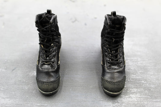 BOOT - Black Leather-Like Boots (Foot Type)