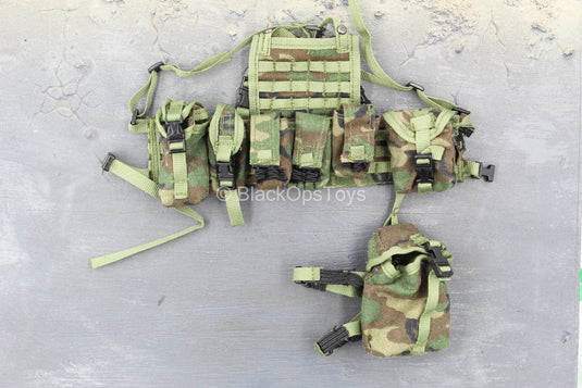 US Army Ranger - Woodland Camo Chest Rig & Pouch Set