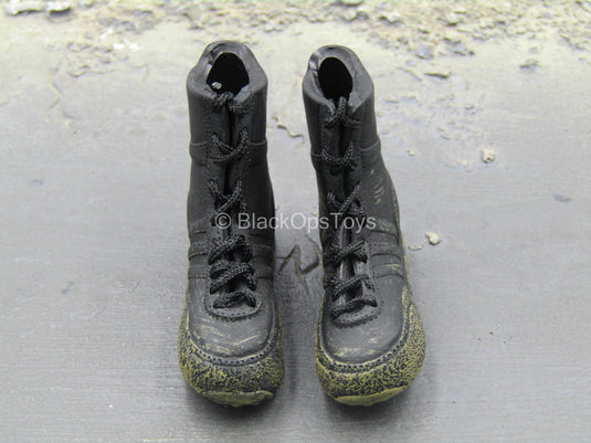 Black Hawk Down - Weathered Dirty Black Boots (Foot Type)