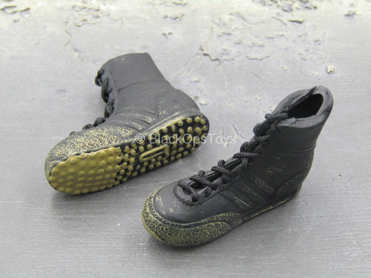 Black Hawk Down - Weathered Dirty Black Boots (Foot Type)