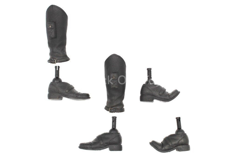 Load image into Gallery viewer, GI JOE - Crimson Guard - Black Combat Boot Set (Peg Type)
