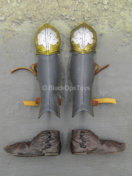 St Johns Knights - Metal Greaves w/Shoes (Peg Type)