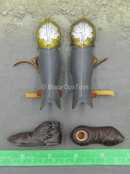 St Johns Knights - Metal Greaves w/Shoes (Peg Type)