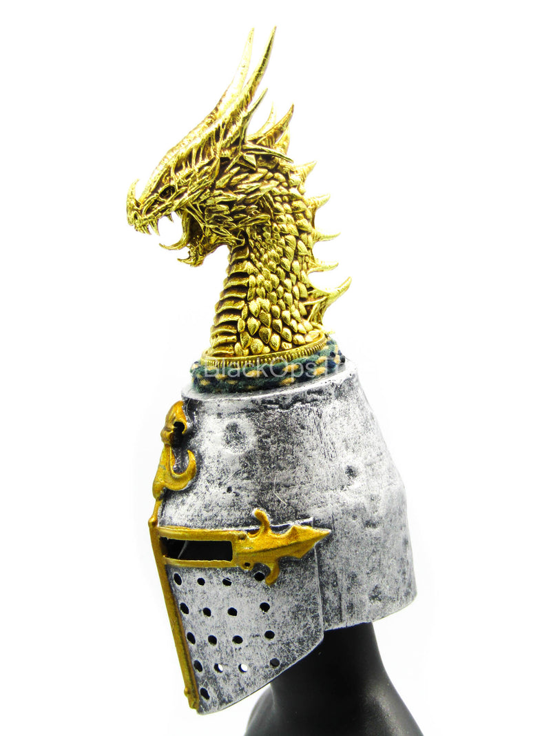 Load image into Gallery viewer, St Johns Knights - Metal Helmet w/Golden Dragon
