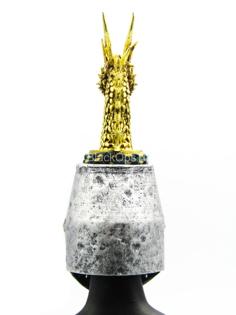 Load image into Gallery viewer, St Johns Knights - Metal Helmet w/Golden Dragon
