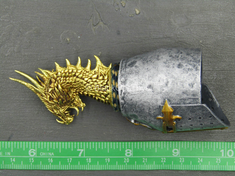 Load image into Gallery viewer, St Johns Knights - Metal Helmet w/Golden Dragon
