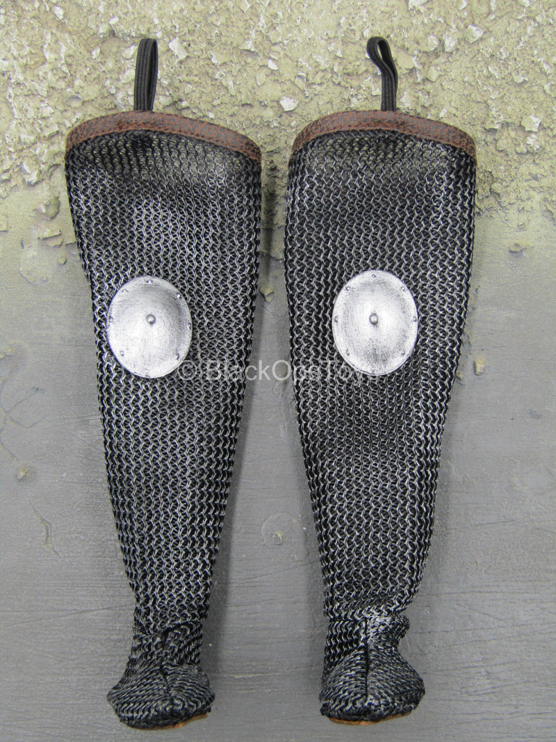 Load image into Gallery viewer, St Johns Knights - Chainmail Like Boots w/Metal Knee Pads
