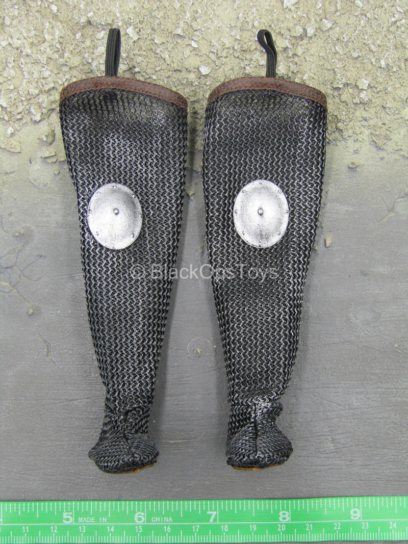 Load image into Gallery viewer, St Johns Knights - Chainmail Like Boots w/Metal Knee Pads

