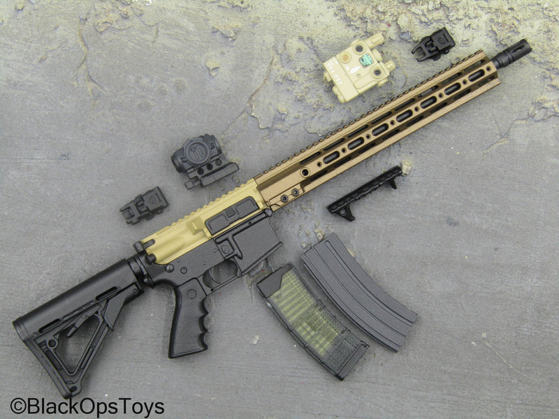 Load image into Gallery viewer, Black &amp; Bronze Like AR-15 Rifle w/Attachment Set
