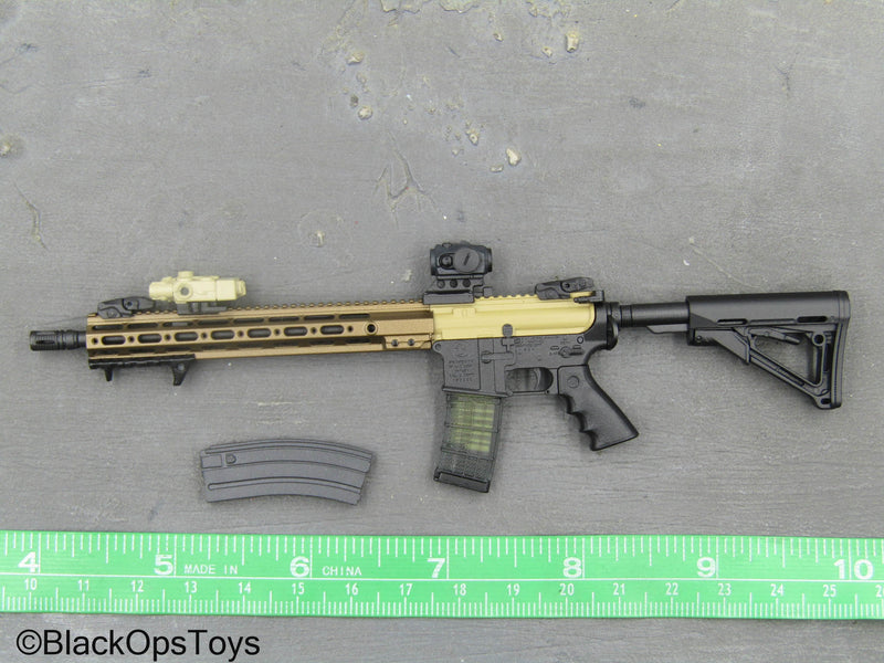 Load image into Gallery viewer, Black &amp; Bronze Like AR-15 Rifle w/Attachment Set
