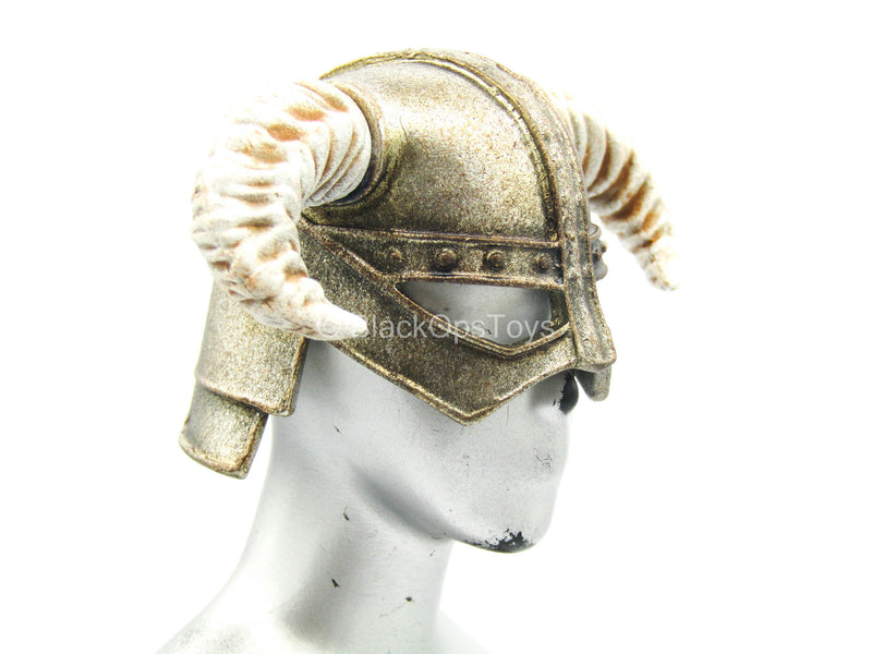 Load image into Gallery viewer, Dragonborn Warrior - Metal Horned Dragonborn Helmet
