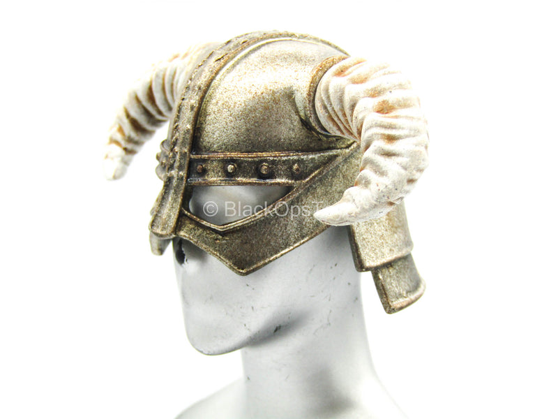 Load image into Gallery viewer, Dragonborn Warrior - Metal Horned Dragonborn Helmet
