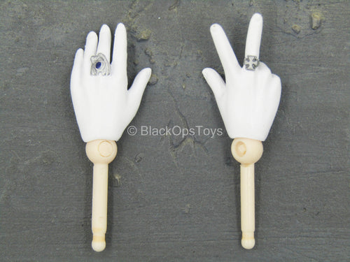 Gothic Dark Desires - Female White Gloved Hand Set (x2)