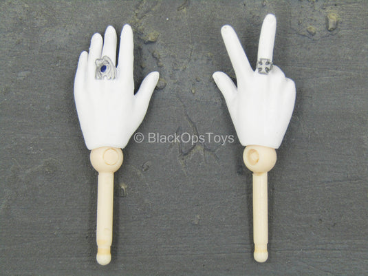 Gothic Dark Desires - Female White Gloved Hand Set (x2)