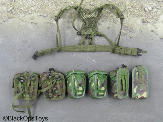 British Royal Marines Commando - Woodland Camo Harness & Pouch Set